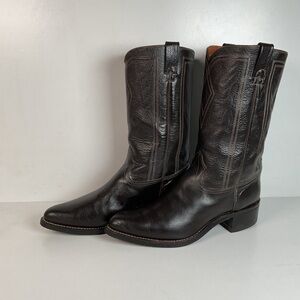 Vintage 1970s Texas Brand Water Buffalo Cowboy Boots 13 D USA Made Exotic